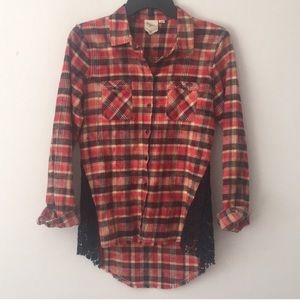 Anthro Bird label plaid button down gorgeous small